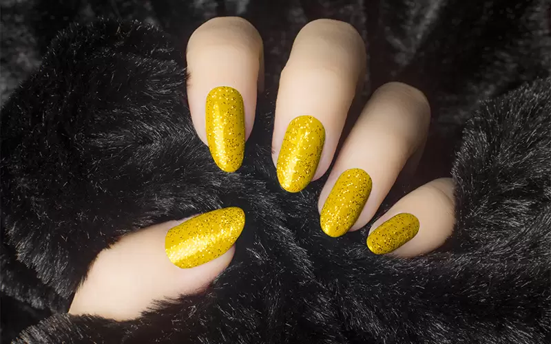 Yellow Polish Manicure